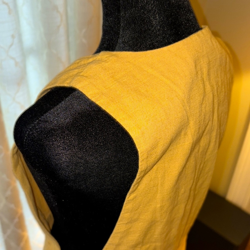 NWOT Free People Mustard Wrap Dress excellent cond, adorable all seasons! sz Md - Picture 7 of 14